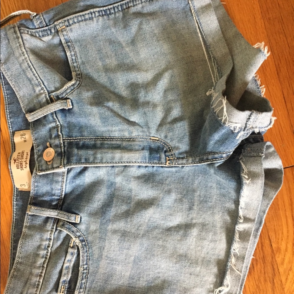 Light wash jean shorts